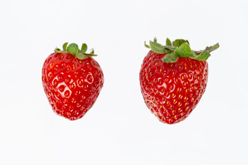 strawberries close-up on a white background