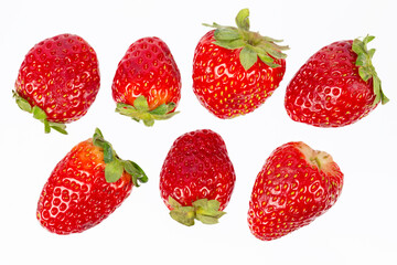 strawberries close-up on a white background