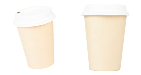 take away coffee cup on white background