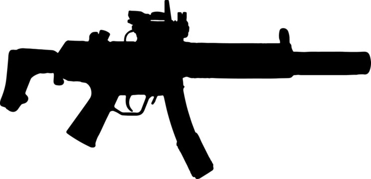 mp5 EPS, mp5 Silhouette, mp5 Vector, mp5 Cut File, mp5 Vector