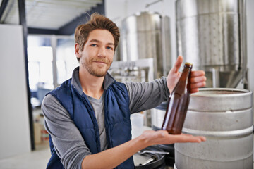 I only brew the best. Shot of a man working in a microbrewery.