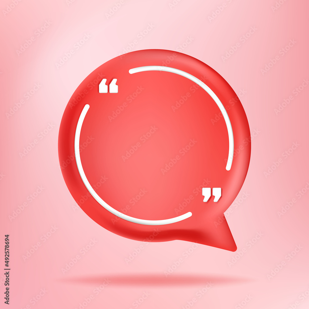 Poster vector illustration. 3d minimalist poster. quote frame blank template. isolated textbox. citation em