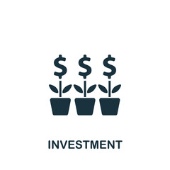 Investment icon. Monochrome simple icon for templates, web design and infographics