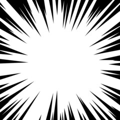 黒色の集中線のベクター素材