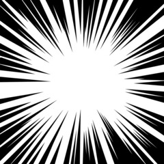 黒色の集中線のベクター素材