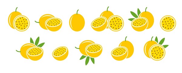Passion fruit logo. Isolated passion fruit on white background