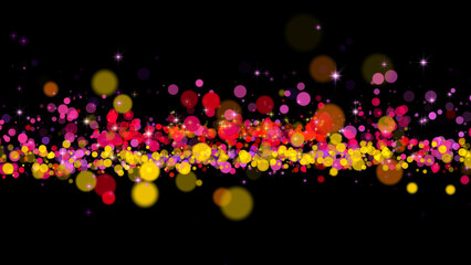 Warm Colors Particles. Multiple colors particles illustration.