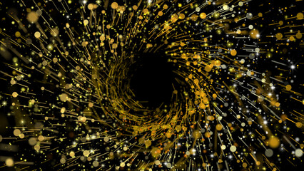 Gold Particles Spiral. Elegant gold particles spiral illustration.