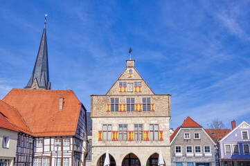 Schöne historische Gebäude an einem Marktplatz in der Altstadt von Werne