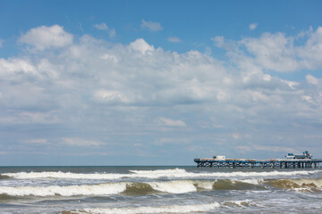 beach with a platform