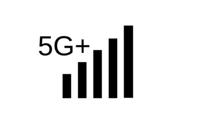 Illustration vector graphics of, icon network 5G+ perfect for smartphone icon network concept