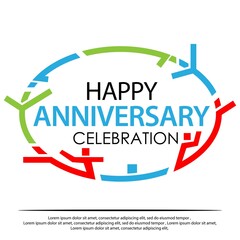 Happy anniversary celebration design template. celebration border vector