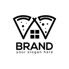 House pizza logo vector. Flat design. Vector Illustration on white background.
