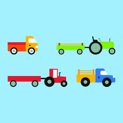 Geometric icon. Agricultural transport. Color illustration. Vector. 