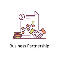 Business Partnership vector Filled Outline Icon Design illustration. Business Partnership Symbol on White background EPS 10 File