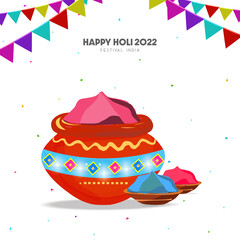illustration of Happy Holi colorful background for festival of colors celebration in India