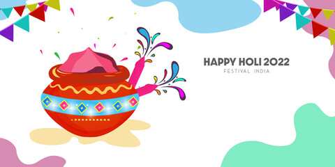 illustration of colorful Happy Holi background. Design Greetings for India's Color Festival Celebration