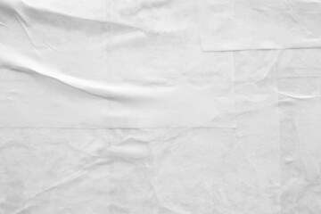 white crumpled and creased paper poster texture background