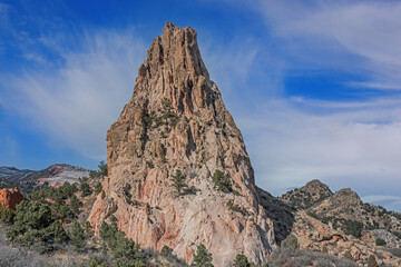 Fototapeta premium Landscape of rock formation, Garden of the Gods, Rocky Mountains, Colorado, USA