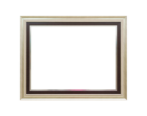 Fototapeta premium Ornamented wood empty picture frame Isolated on white background