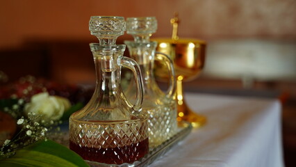 old church with objects bathed in gold, church of Peru