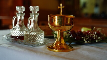 old church with objects bathed in gold, church of Peru