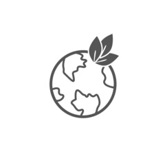 Ecology icon concept , Nature on earth  ,  Use clean energy on the planet symbol.