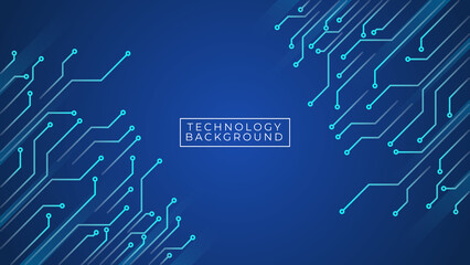 Circuits blue digital technology background.