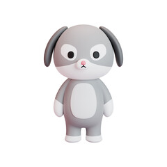 3d animal illustration of a cute dog. 3d render.