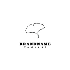 ginko leaf logo cartoon icon design template black isolated vector illustration