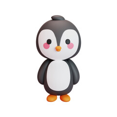3d animal illustration of a cute penguin. 3d render.