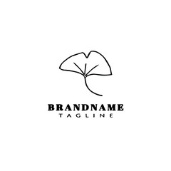ginko leaf logo cartoon icon design template black isolated vector illustration