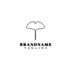 ginko leaf logo cartoon icon design template black isolated vector illustration