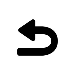 back button flat vector icon isolated on white background