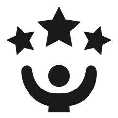 Black and white winner person silhouette icon