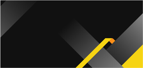 Banner design with yellow and black shapes. 