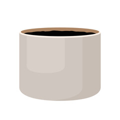 Decorative empty pots for indoor plants. Vector illustration of a flower vase.