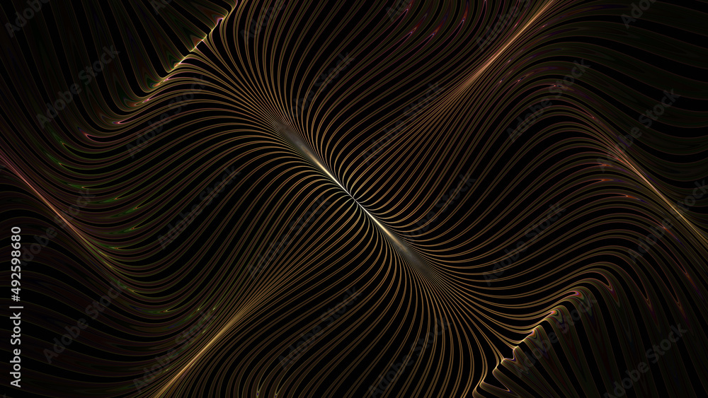 Wall mural 3d effect - abstract geometric fractal pattern
