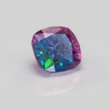 alexandrite gemstone cushion square 3D render