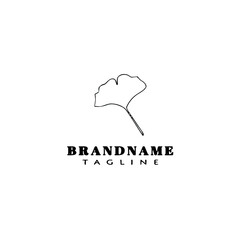 ginko leaf logo cartoon icon design template black isolated vector illustration