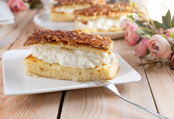 Sheet cake on a plate