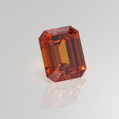 hessonite gemstone emerald 3D render