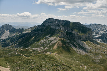 Durmitor mountain range landscapes of the rocky mountains of montenegro during the day