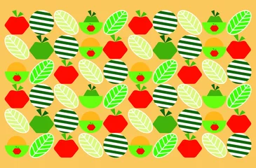Foto auf Acrylglas Geometric pattern fruits. Pattern for clothing and packaging. © Ivan