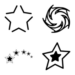 Stars1-2starfall Flat Icon Set Isolated On White Background