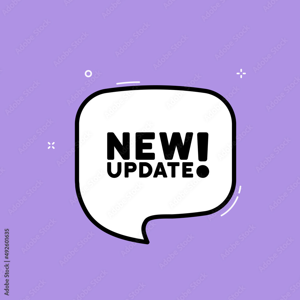 Poster speech bubble with new update text. boom retro comic style. pop art style. vector line icon for busi