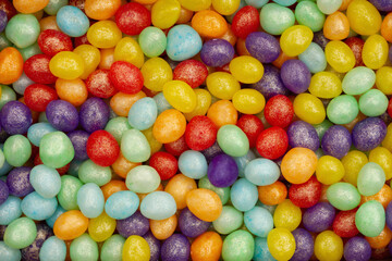 Colorful jellybean candy snack background