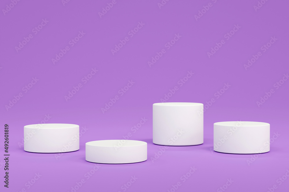 Poster 4 circular podiums for displaying products in the studio
