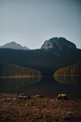 black lake montenegro at night mountains landscape montenegro