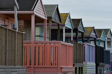 colorful beach huts
